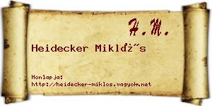 Heidecker Miklós névjegykártya